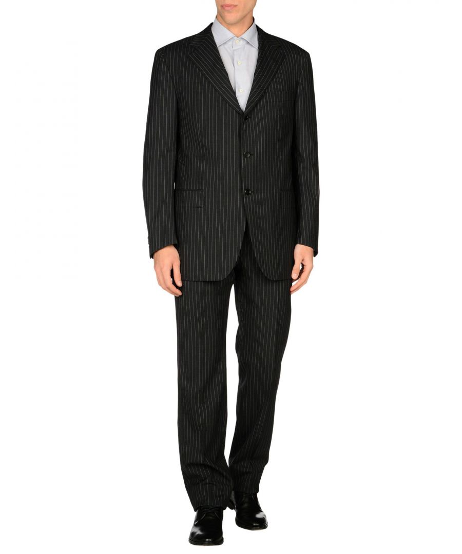 cool wool, no appliqués, stripes, lapel collar, single-breasted , 3 buttons, single chest pocket, multipockets, pocket with flap, long sleeves, lined interior, three internal pockets, dual back vents, straight leg cut, mid rise, button, zip