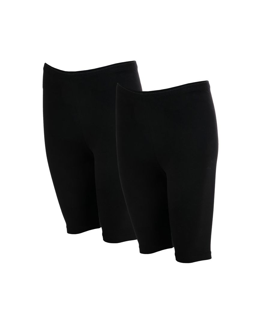 Only Live Love City zwarte jersey shorts voor dames, set van 2.<br />Elastische taille.<br />- Hoge taille.<br />- Elastisch materiaal.<br />- Hoofdmateriaal: 95% polyester, 5% elastaan. Geschikt voor de wasmachine.<br />- Ref: 15180382