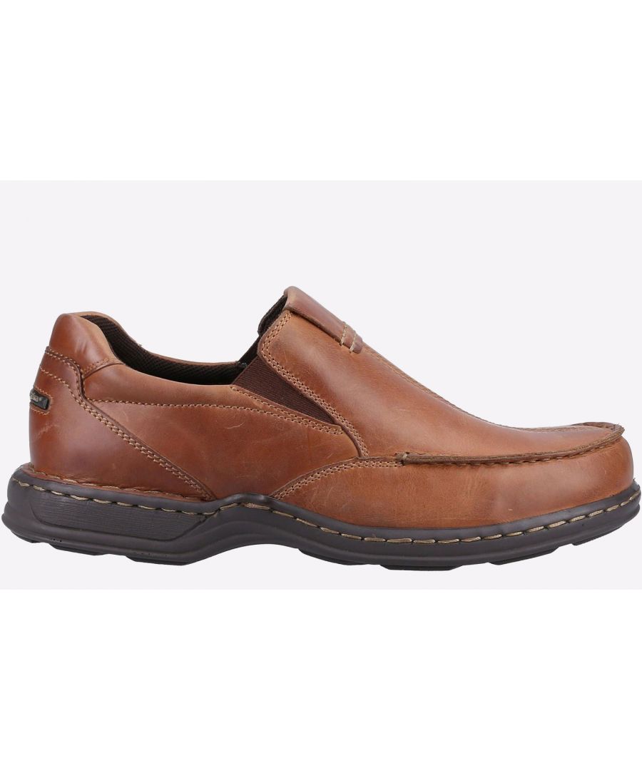 Perfect for out and about; The Ronnie Slip On is crafted from Top Quality Leather Upper with a breathable nylex lining. Its hardwearing PU Unit and body gel technology allows feet to feel secure and comfortable through the day.\n- Body Gel Technology Comfort Insole- Easy Slip On Mule- Hardwearing PU Unit