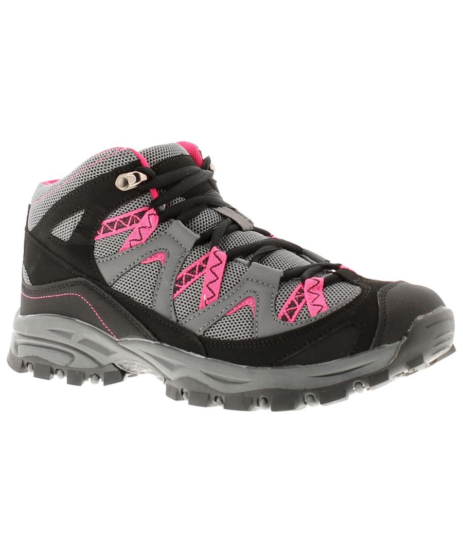 Ladies Women's Padded Ankle Hiker. Fabric Upper. Fabric Lining. Synthetic Sole. Comfortable Casual Boot.