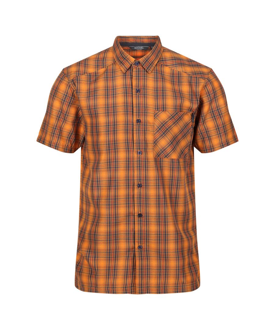 Regatta Mens Kalambo VI Checked Shirt (Flame Orange)