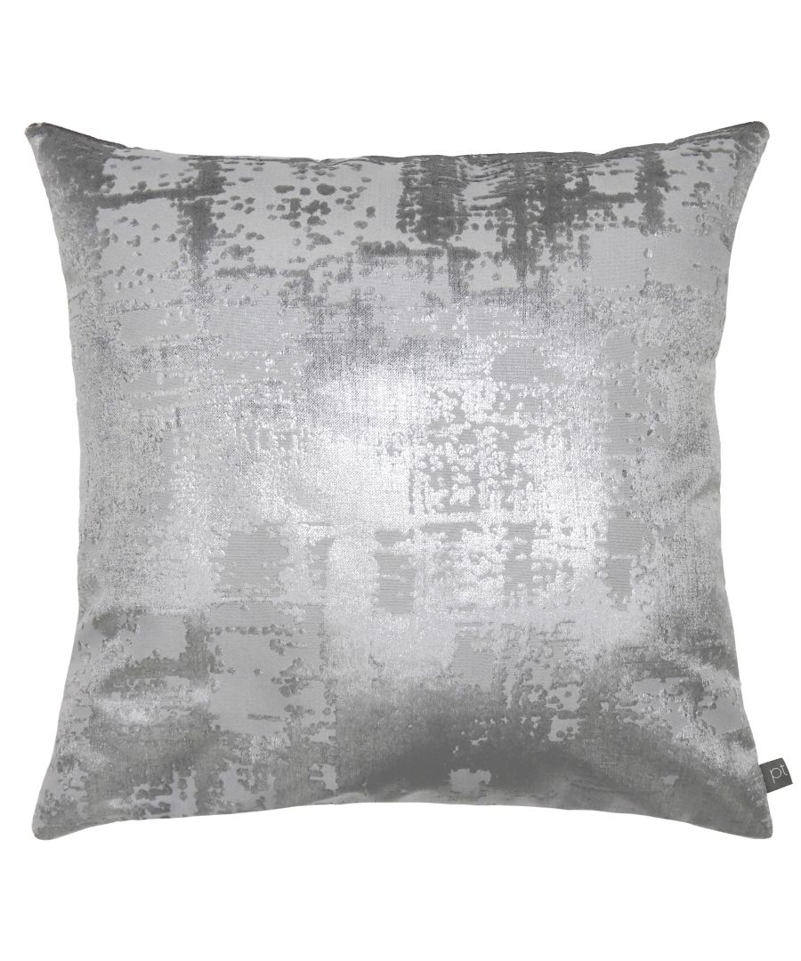 Prestigious Textiles Aphrodite Metallic Burnished Velvet Cushion Cover - Grey - One Size