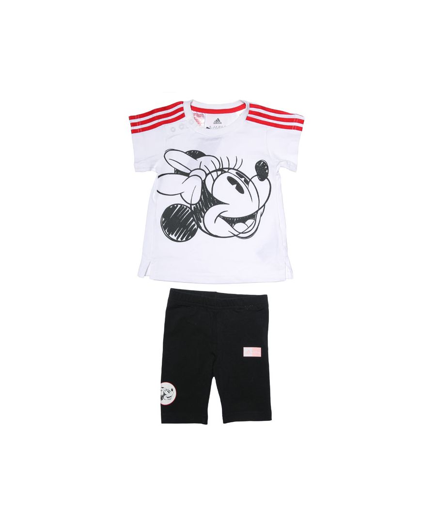 Image for Girl's adidas Infant Minnie Mouse Summer Set in White red