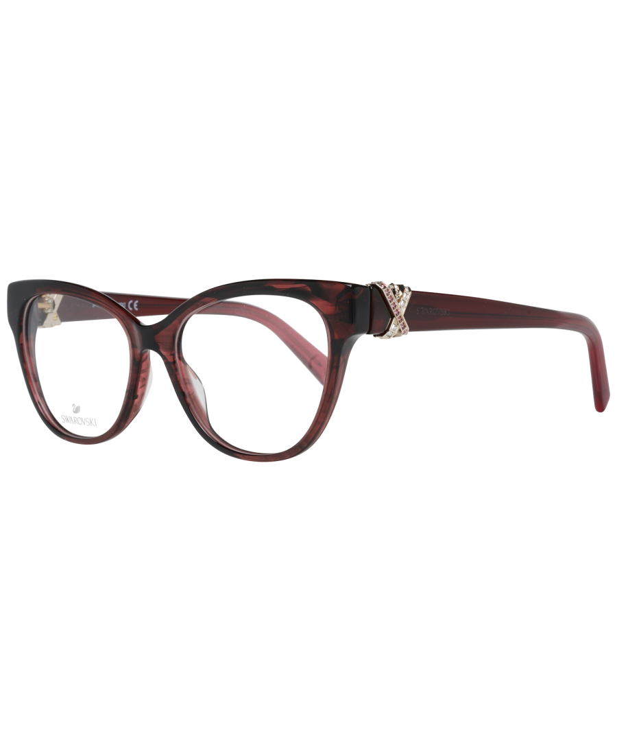 Swarovski Optical Frame SK5250-H 069 53 Women\nExtras: Geen extra's\nFrame kleur: Bourdeaux\nFrame materiaal: Kunstostof\nGlas breedte: 53\nGlas hoogte: 40\nWeb breedte: 16\nTempel Lengte: 140\nVeer Scharnier: Nee\nLeveringsomvang: Etui\nFrame Stijl: Full-Rim