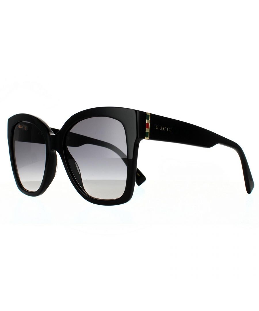 Gucci Square Womens Black Grey Gradient Sunglasses - One Size