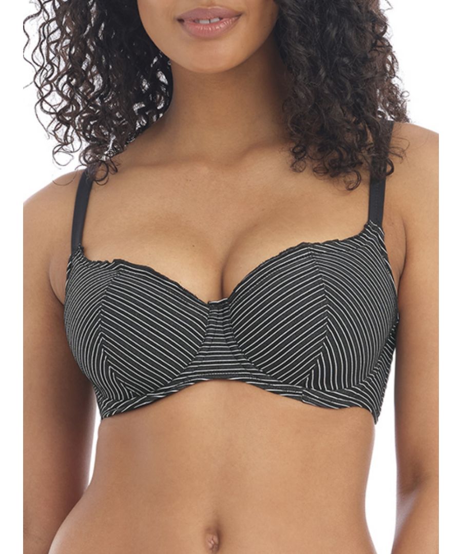 Freya Womens Ocean Calling Sweetheart Bikini Top - Black Nylon - Size 34DD