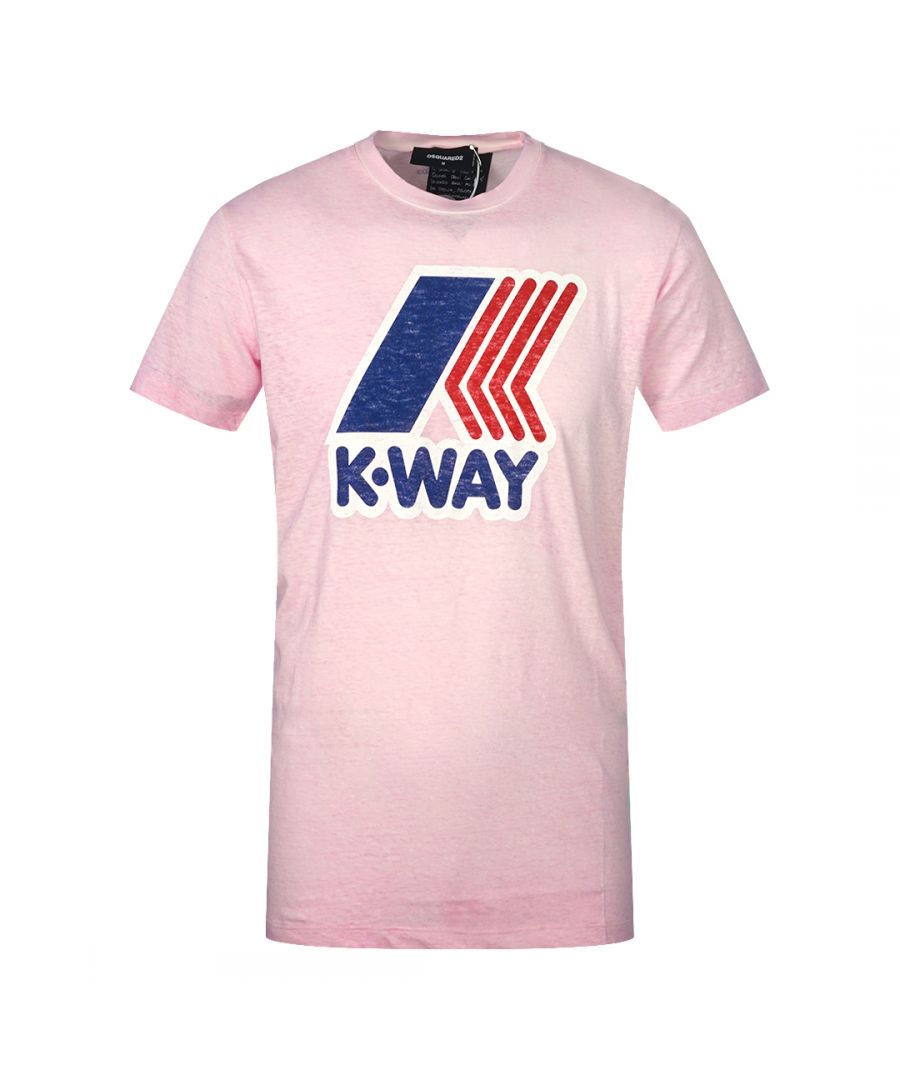 Dsquared2 x K-Way Graphic Cool Fit Pink T-Shirt
