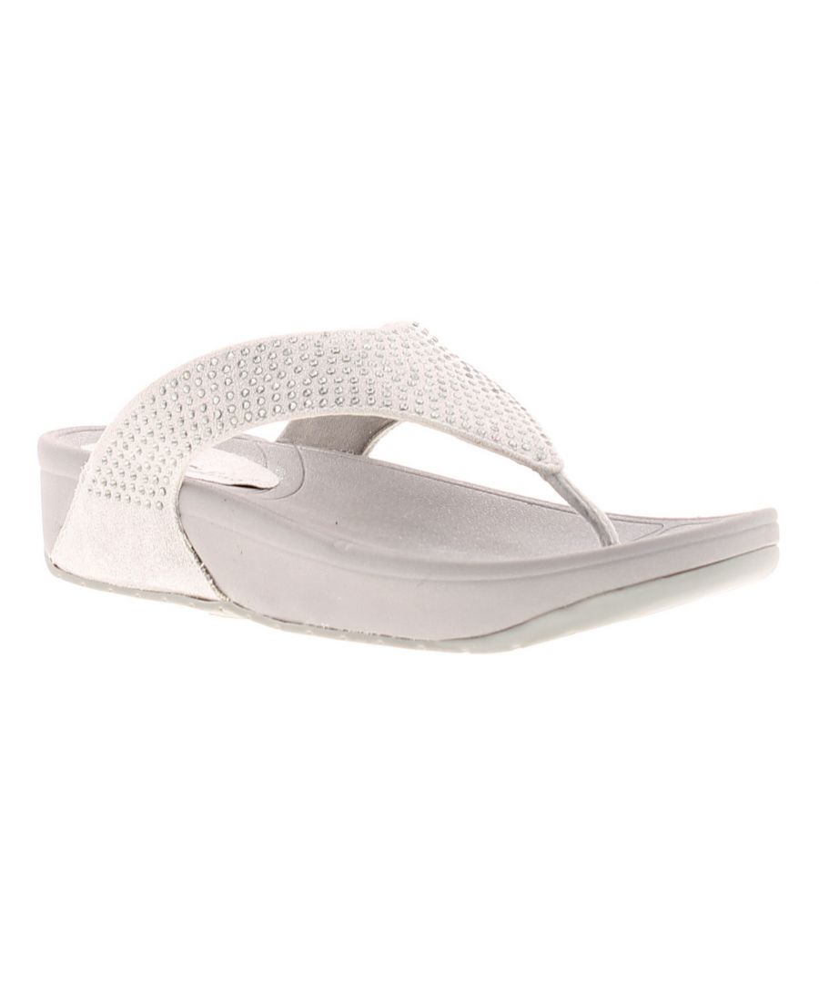 Ladies Moulded Foot bed Lightweight Thong Flip Flop. Fabric / Manmade Upper. Manmade Lining. Synthetic Sole. Additional Information: 4Cm Wedge Heel Height.