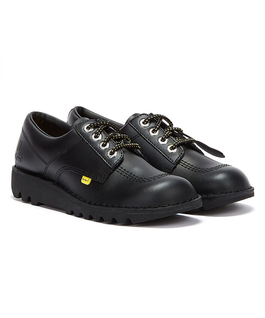 Garçons kickers noir école chaussures taille uk 12.5-2.5 cuir kick lo KF0000439 