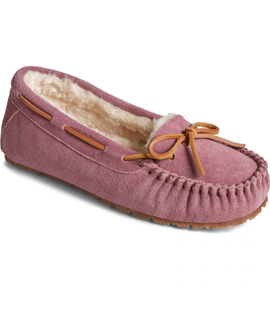 Sperry Womens Reina Female Classic Ladies Slippers MAUVE - Pink Leather - Size UK 8