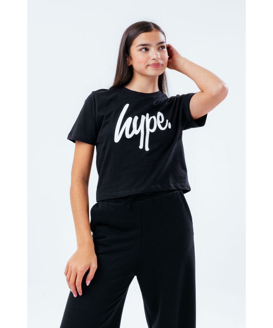 Image for Hype Black Logo Kids Crop T-Shirt