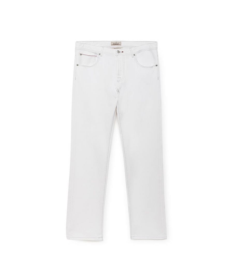 Image for Men's White Selvedge Trousers in Optic White