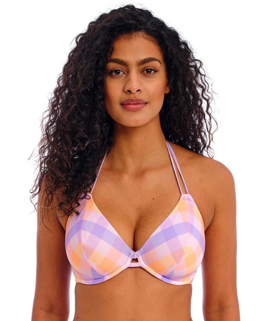 Freya Womens Harbour Island Underwired Halter Bikini Top - Multicolour Polyamide - Size 34D