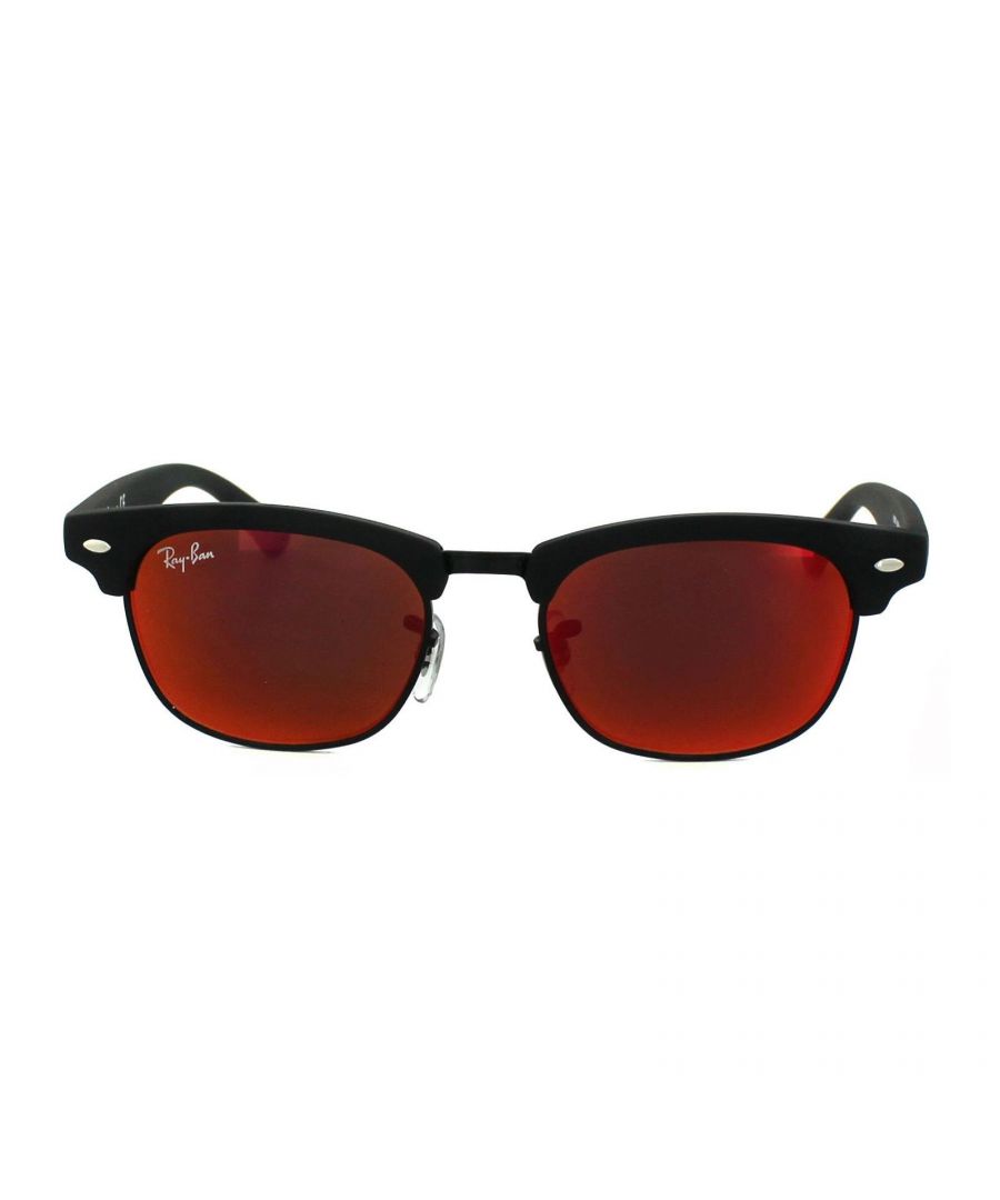 Image for Ray-Ban Junior Sunglasses 9050 100S6Q Black Red Flash Mirror