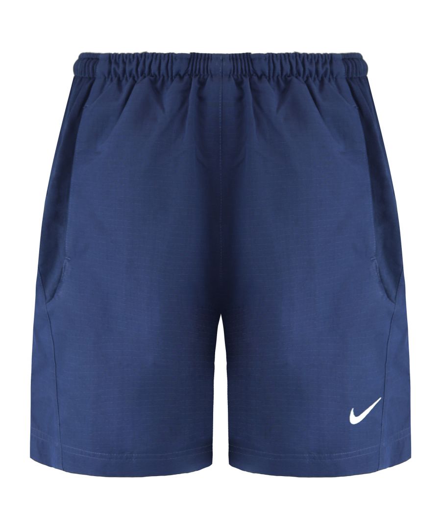 Nike Stretch Waist Navy Blue Graphic Logo Plain Mens Shorts 786418 451