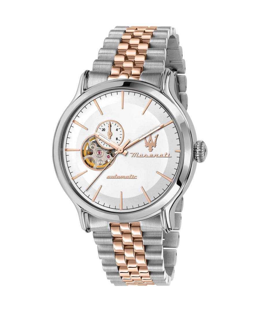 Stijlvol heren horloge van het merk Maserati. Het horloge heeft een polsbandje dat ook kleiner gemaakt kan worden, de kast heeft een diameter van 42 mm en het uurwerk is van Quartz.  Merk: MaseratiModelnaam: R8823118008 (42mm)Categorie: heren horlogeMaterialen: edelstaalKleur: zilver, rose