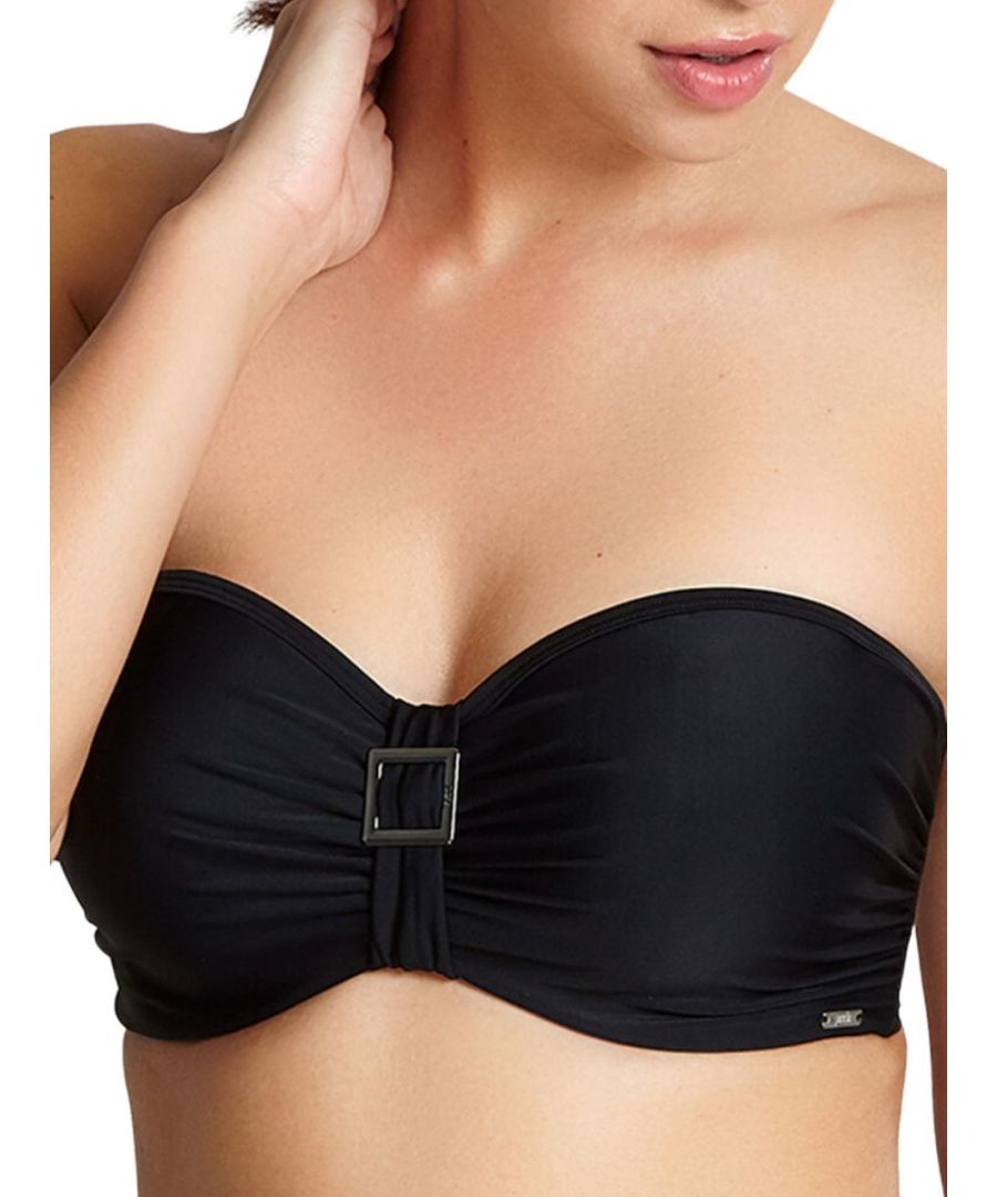 Panache Womens Anya Bandeau Multiway Bikini Top - Black Polyamide - Size 38D