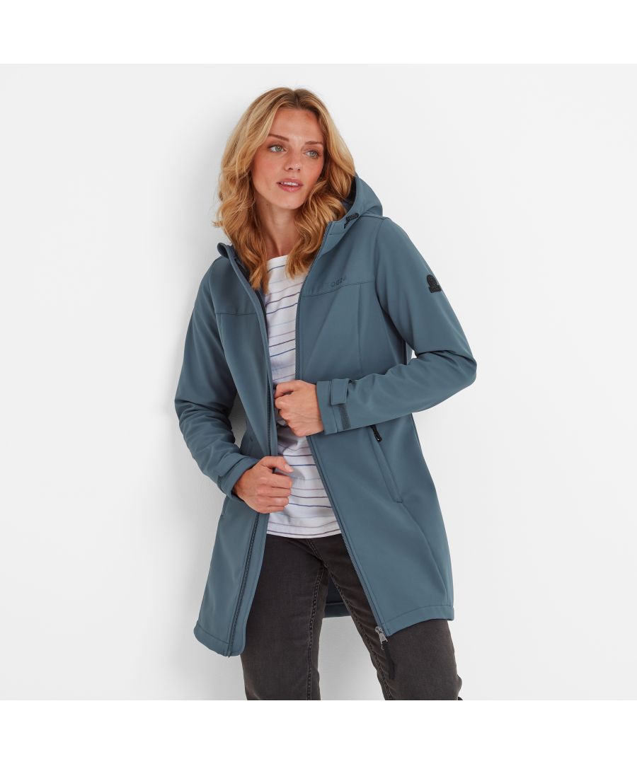 TOG24 Keld Womens Softshell Long Jacket Blue Stone - Size 14 UK