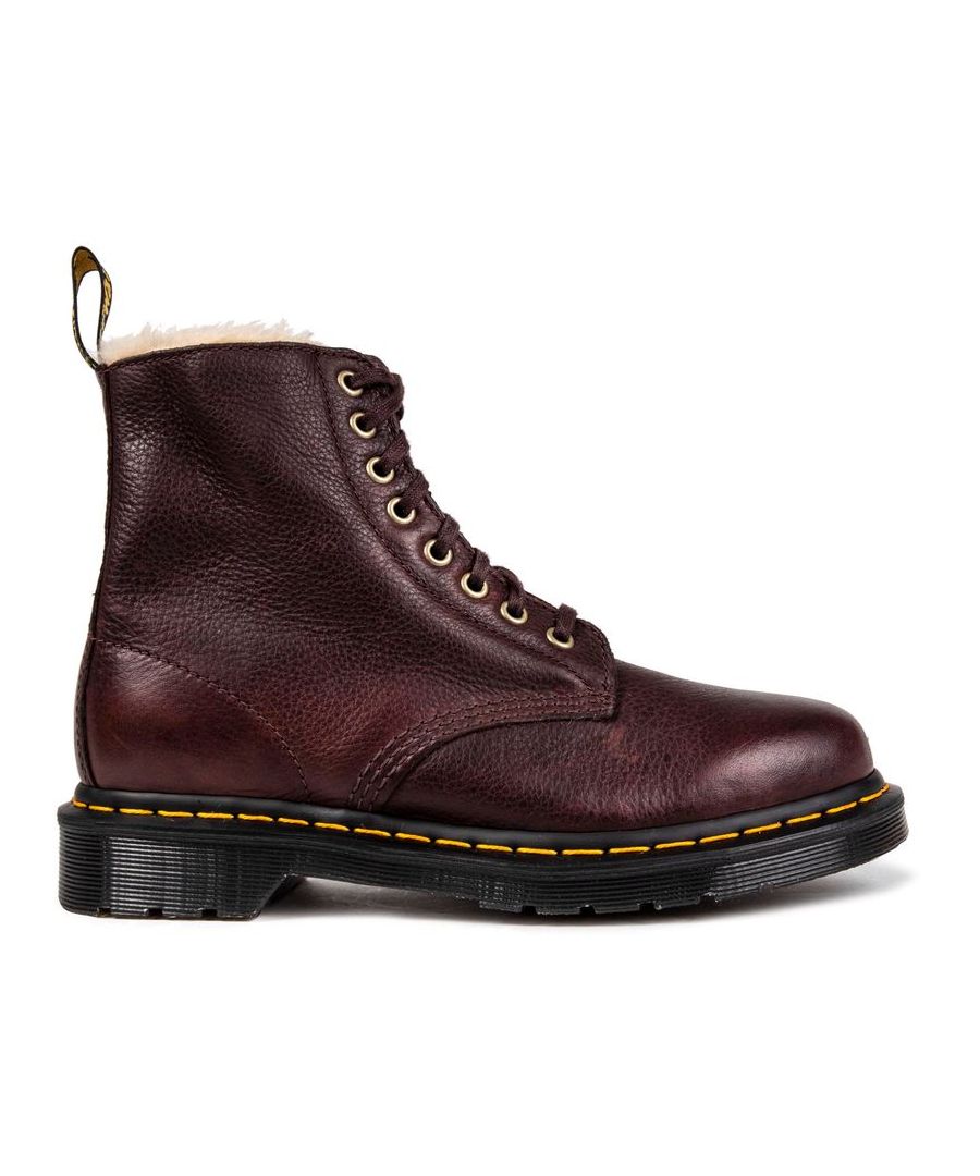 Dr Martens Womens 1460 Pascal Fur Boots - Brown - Size UK 7