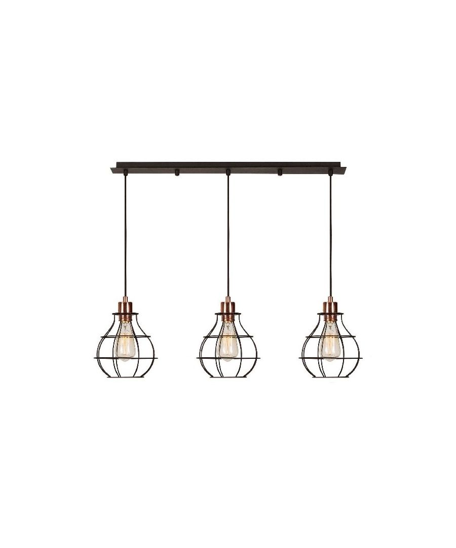 Image for HOMEMANIA Wires Hanging Lamp, in Copper, Black