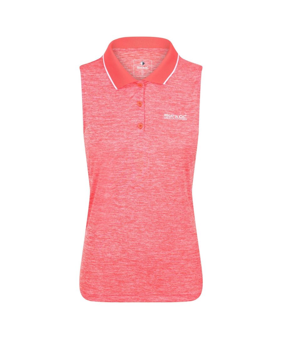 100% Polyester. Design: Logo. Fastening: Button, Pull Over. Sleeve-Type: Sleeveless. Neckline: Turn Down Collar. Hardwearing. Fabric Technology: Moisture Wicking, Quick Dry.