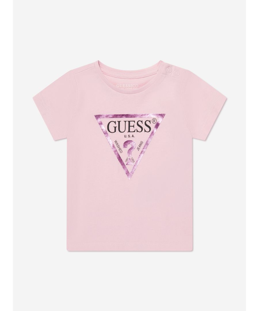 Guess Baby Girl Girls Logo Print T-Shirt In Pink - Size 3-6M