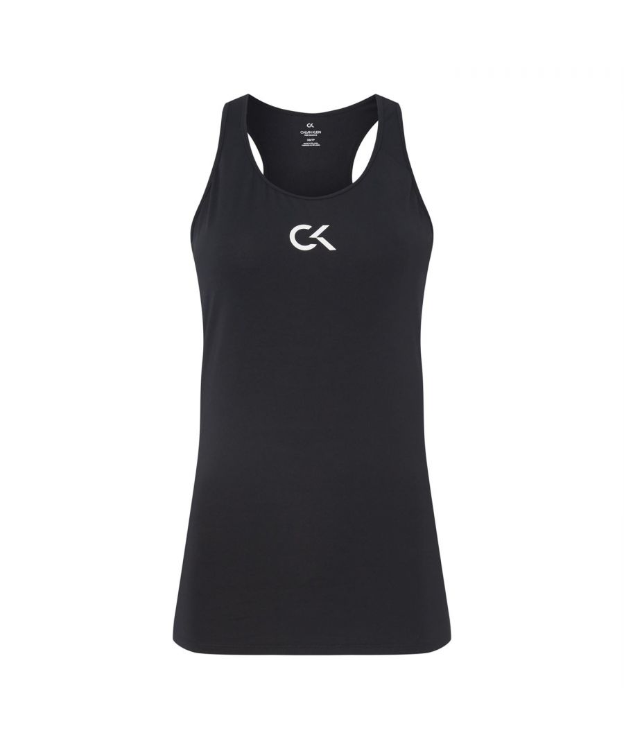 Calvin Klein Performance Logo Tank Top - Enhance your collection with this Calvin Klein Performance Logo Tank Top. Constructed in a sleeveless style with a crew neck for a classic look, it features flat lock seams to prevent chafing. This top is designed with a signature logo and is complete with Calvin Klein Performance branding for a high quality appeal.
