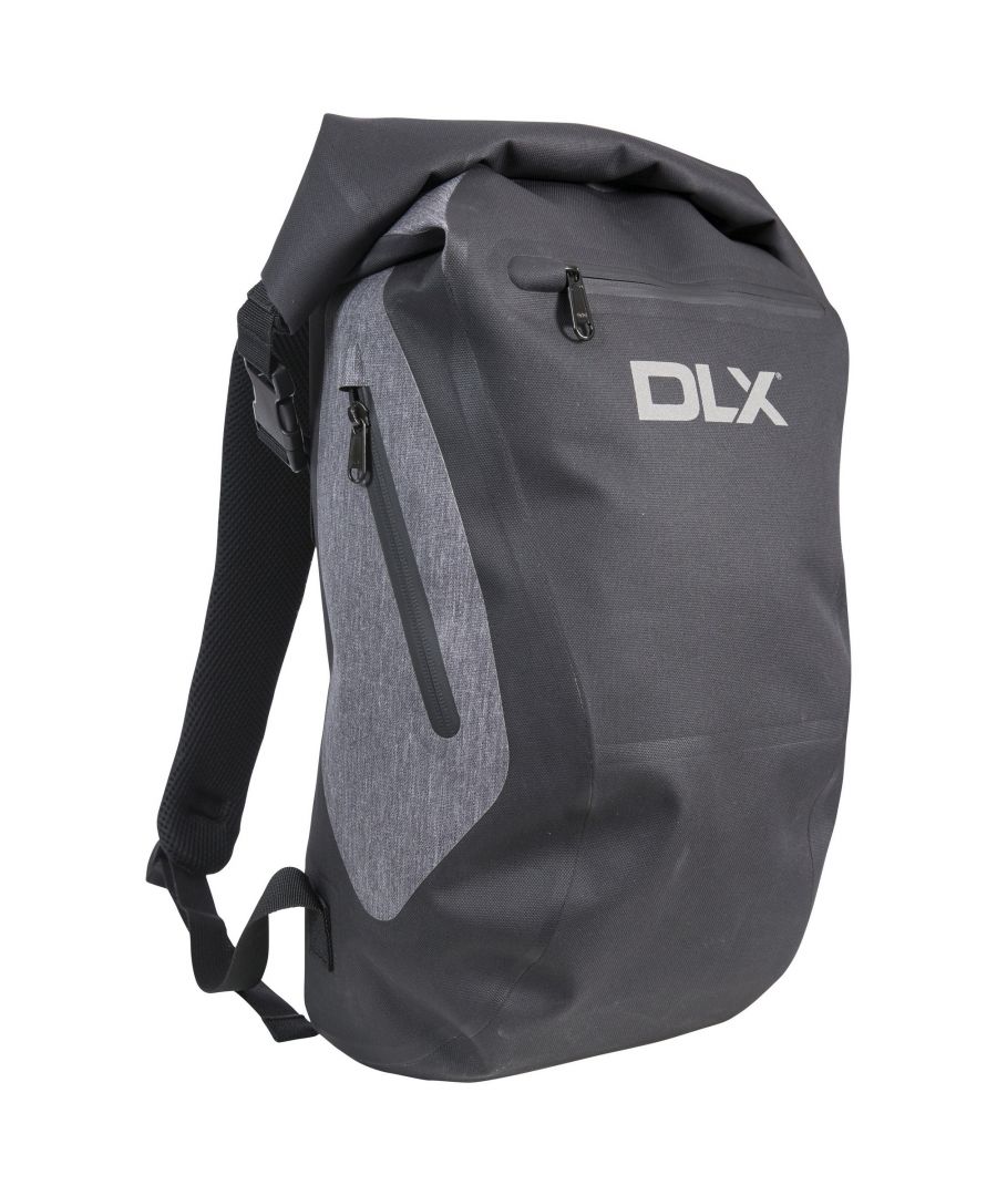 100% 600D TPU. 20 Litre DLX rucksack. Roll top opening. Waterproof. Welded seams. 3 external waterproof pockets. Grab handle.