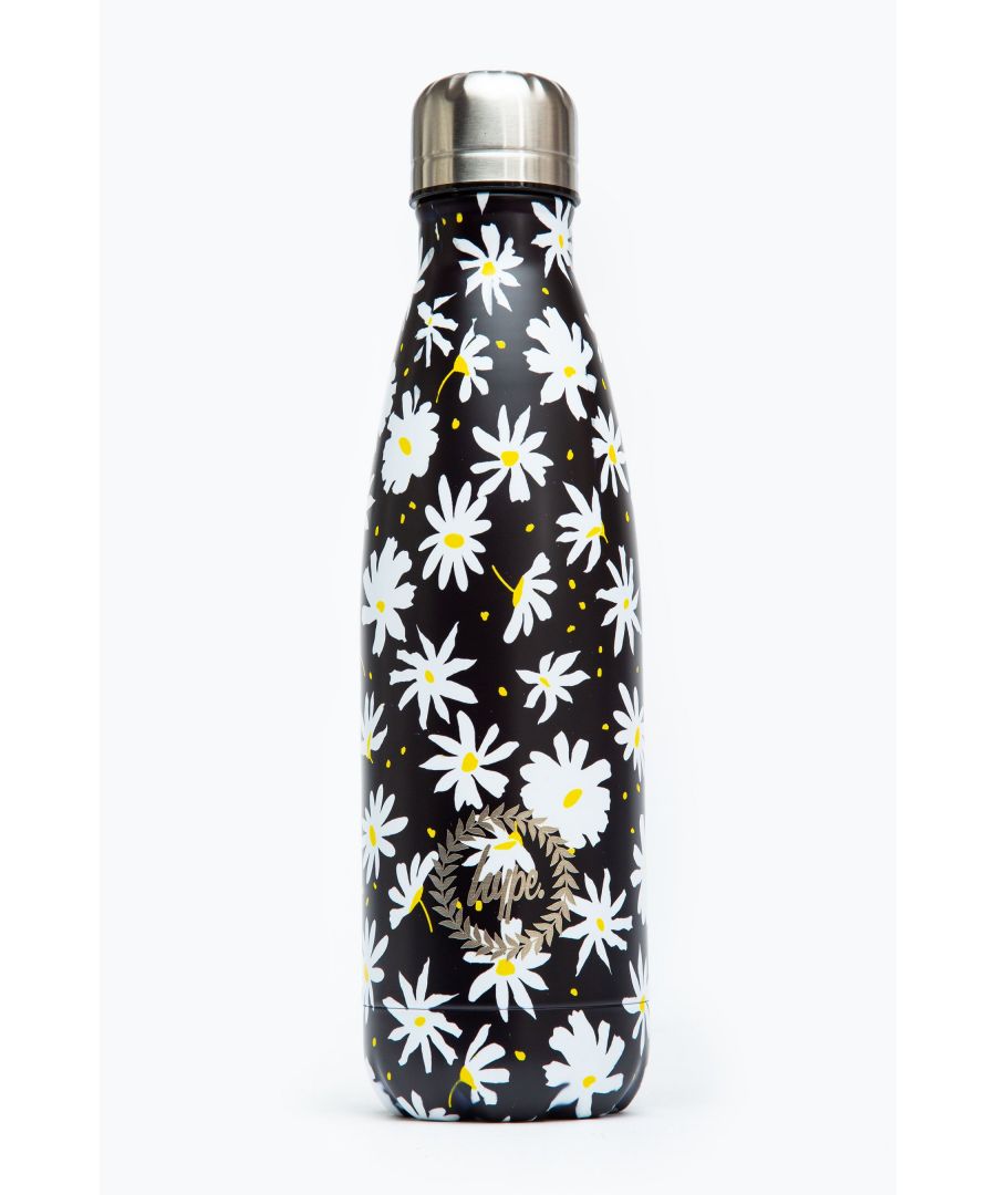 Image for Hype Black Daisies Metal Reusable Bottle - 500Ml