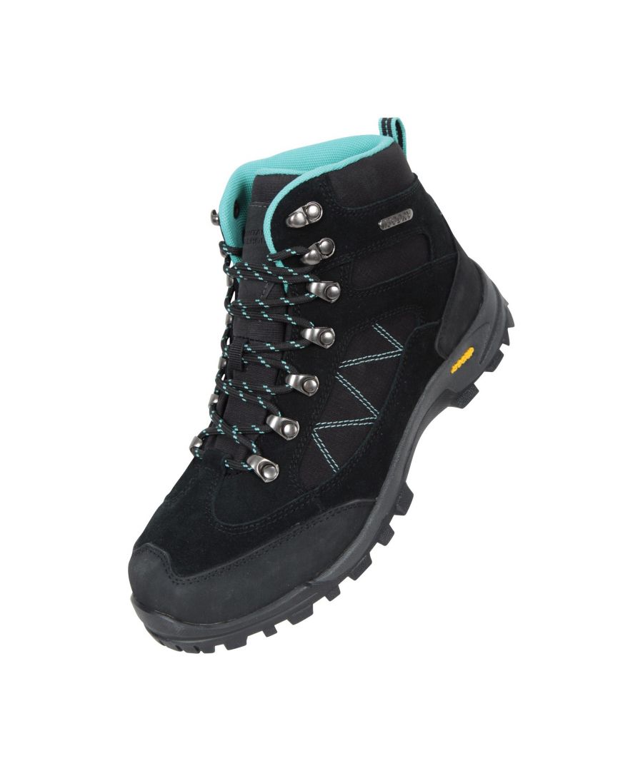 Mountain Warehouse Womens/Ladies Storm Suede Waterproof Hiking Boots (Black) - Size UK 6