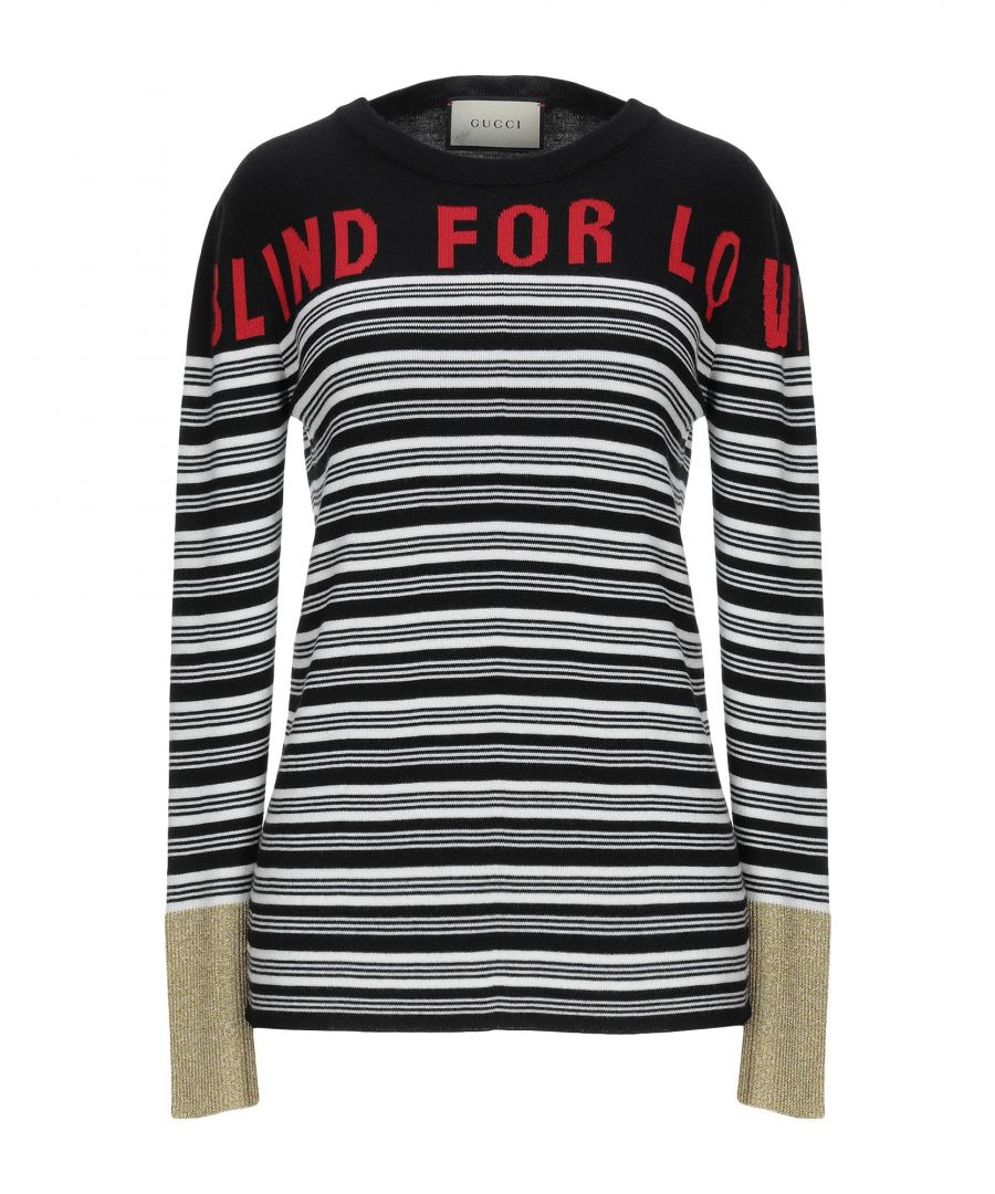 Knitted Lamé No appliqués Stripes Round collar Lightweight knitted Long sleeves No pockets