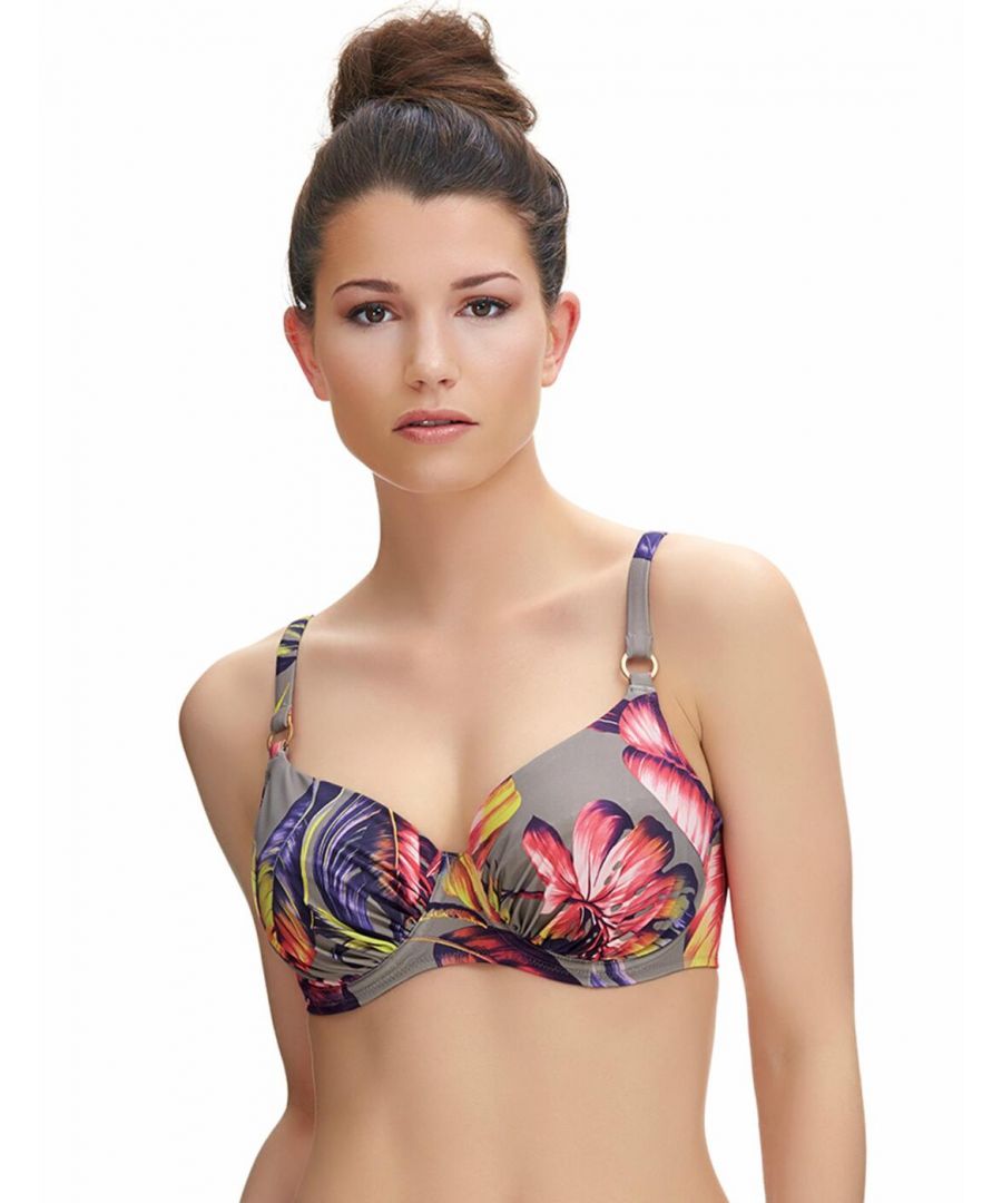 Fantasie Womens Kuramathi Gathered Full Cup Bikini Top Multi - Multicolour - Size 32D