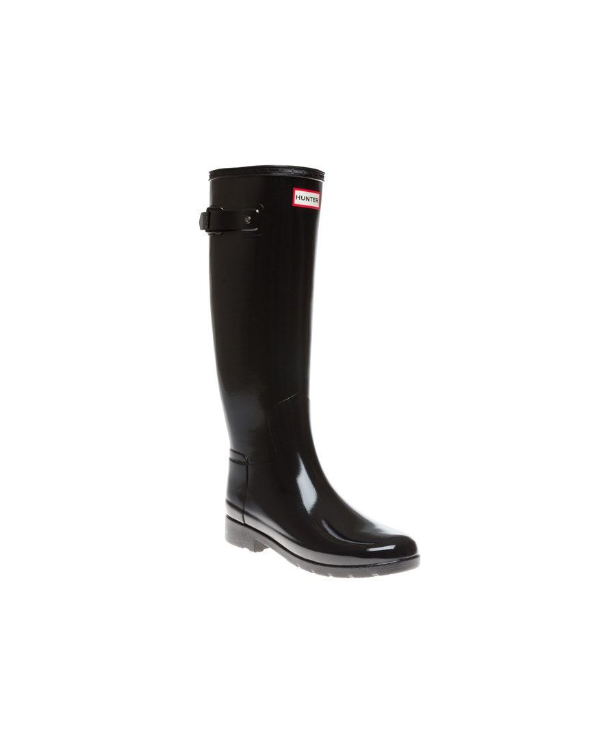 Hunter Womens Original Refined Gloss Boots - Black Rubber - Size UK 6