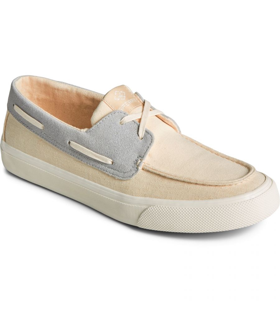 Sperry SeaCycled Bahama II Sneaker Mens Classic Lace Shoes - Natural - Size UK 6