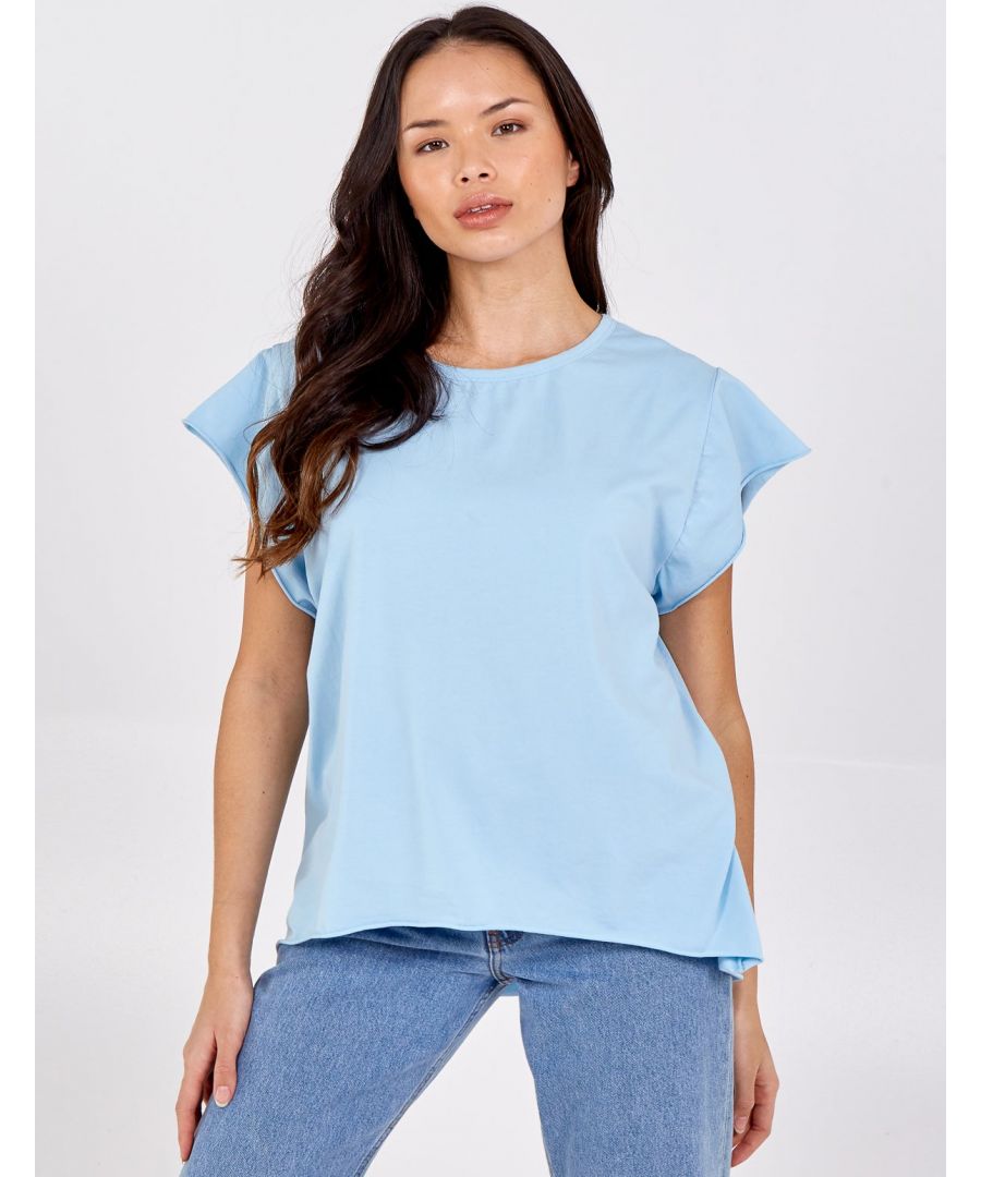 Image for SAFA - Cap Sleeve High Low Rolled Edge Top