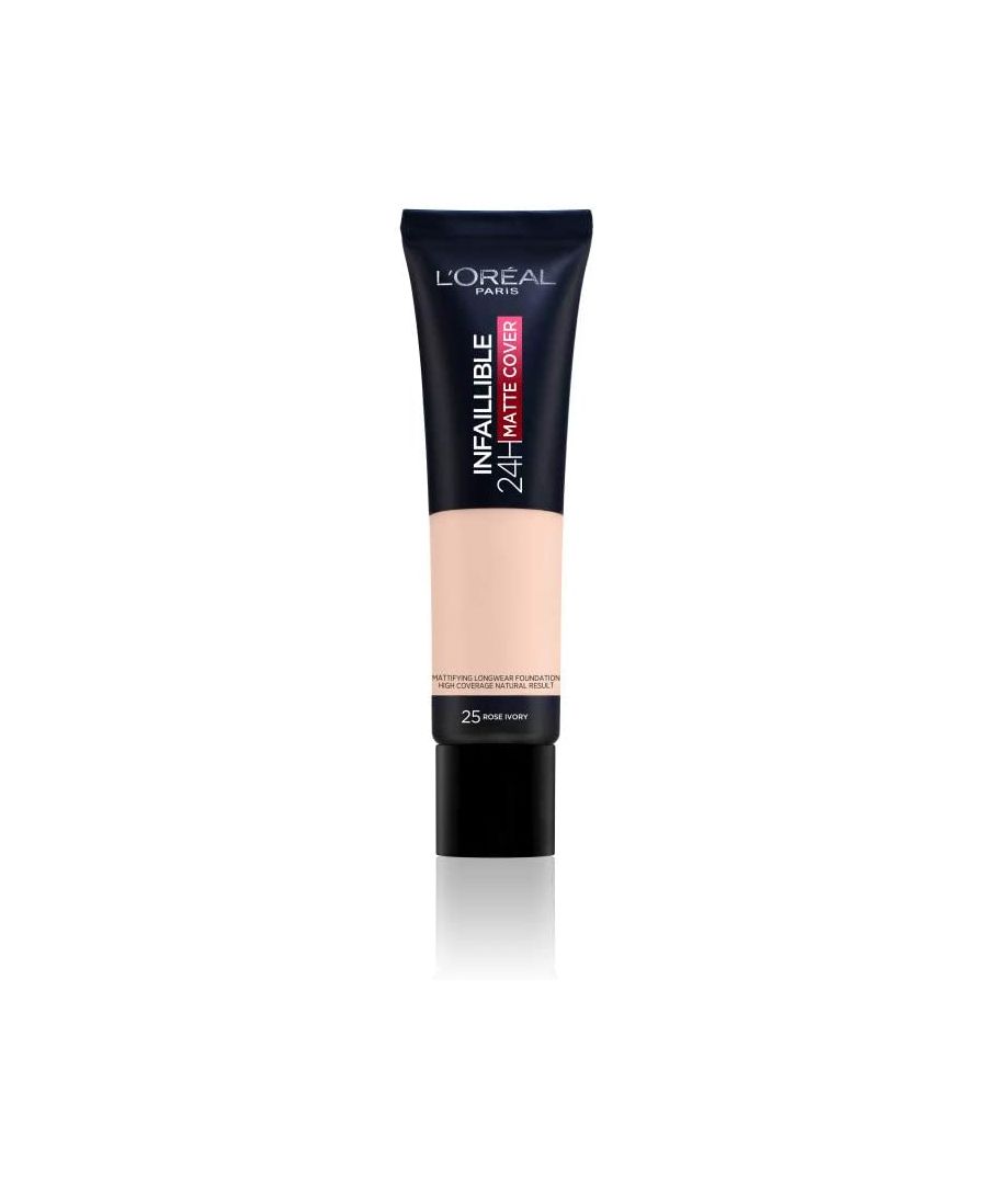 Image for New L'Oreal Infallible 24H Matte Cover Foundation 30ml - 25 Rose Ivory