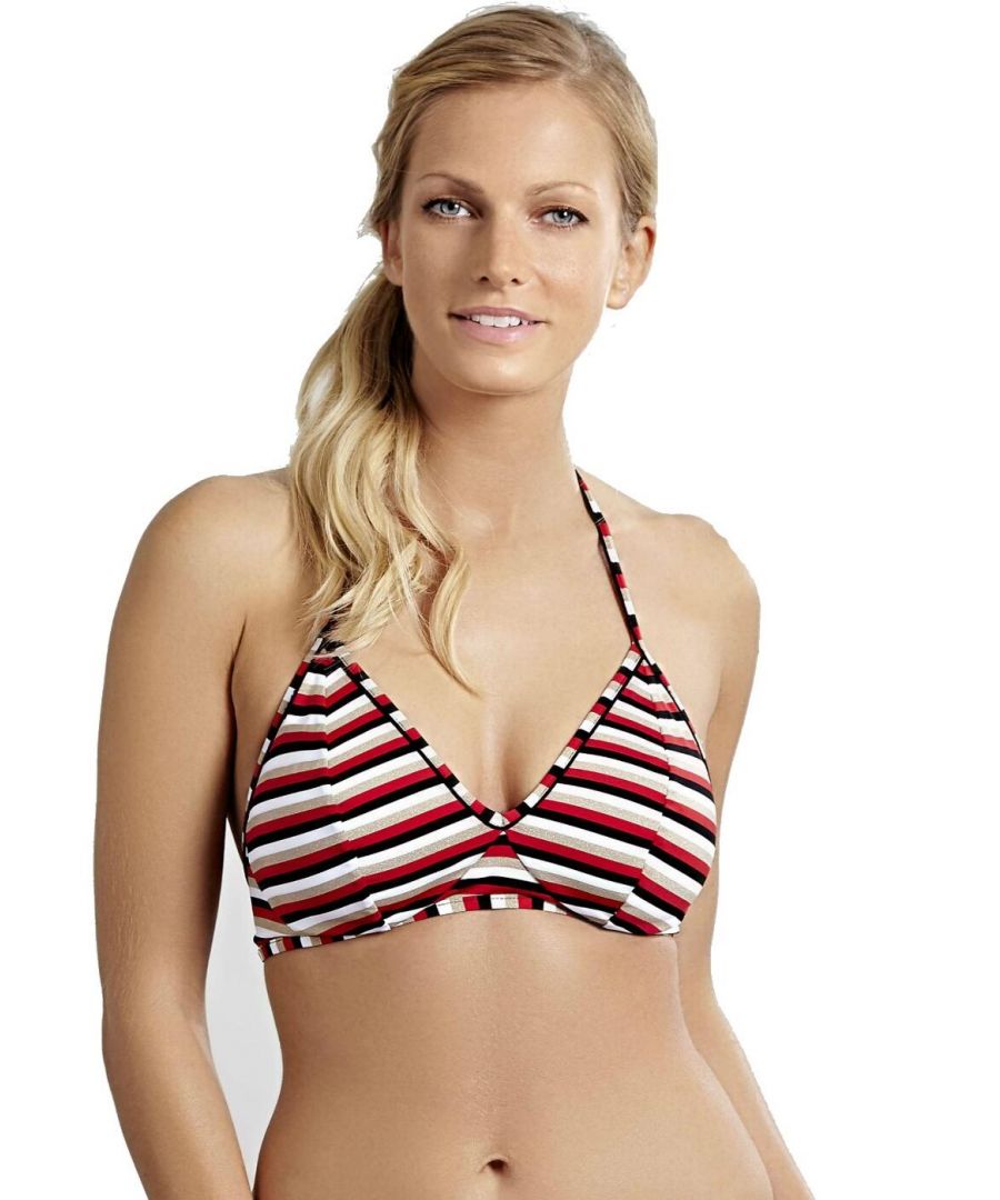 Panache Womens Summer Triangle Bikini Top - Disco Stripe - Multicolour - Size 32E