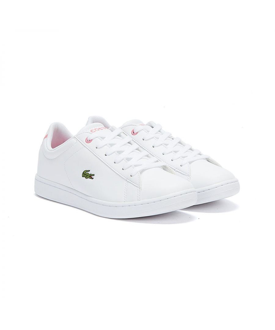 The Carnaby EVO BL 2 trainer boasts a timeless Lacoste silhouette presented in a core colour palette. Featuring a leather upper, tonal flat laces and contrast colour branding details such as the signature crocodile at the side and signature branding at the heel and tongue.\n\n- OrthoLite footbed for extra comfort\n- Cemented outsole construction \n- Breathable mesh linings