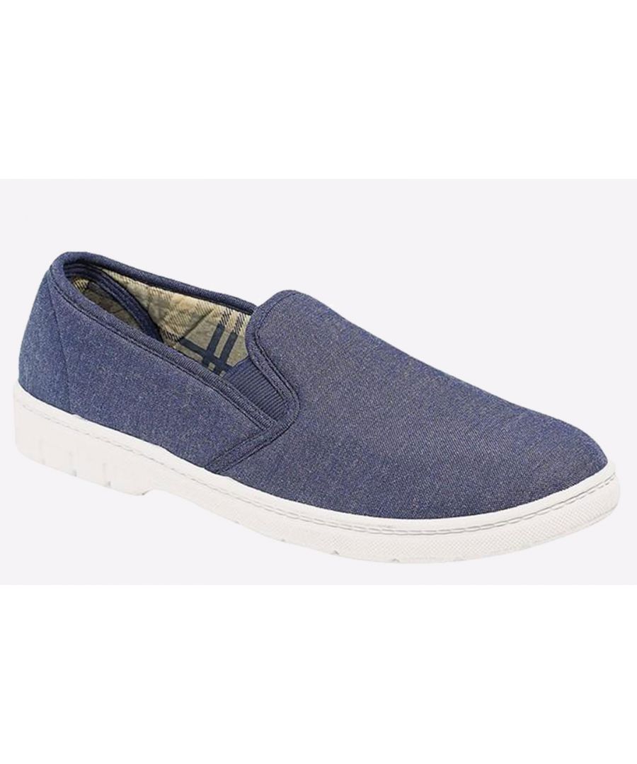 Scimitar Barking Slip On Shoes Mens - Navy - Size UK 8