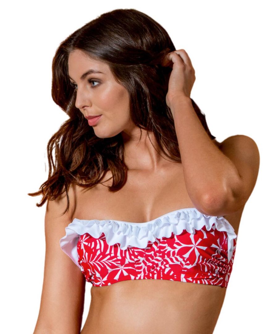 Pour Moi Womens 37001 Fiesta Strapless Bikini Top - Red Elastane - Size 32G