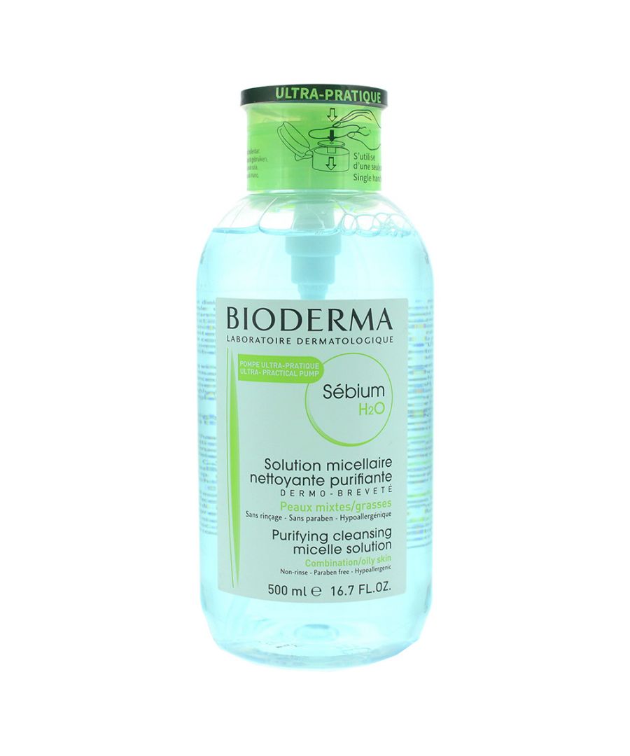 A dermatological micellar water for combination to oily skin that cleanses, removes make-up and purifies the skin without drying it.