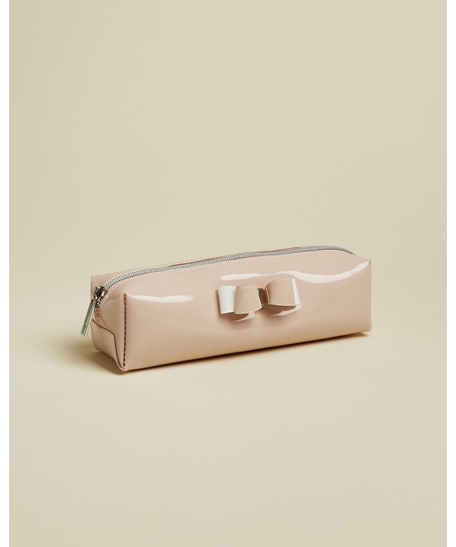 Image for Ted Baker Holleey Bow Detail Makeup Brush Case, Dusky Pink