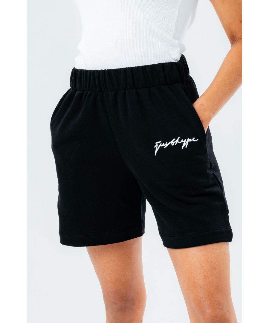 Image for Hype Black Reverse Loop Back Shorts