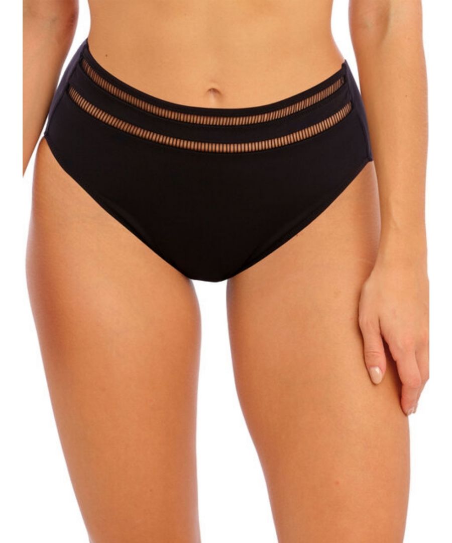 Fantasie Womens East Hampton High Waist Bikini Brief - Black Polyamide - Size Large