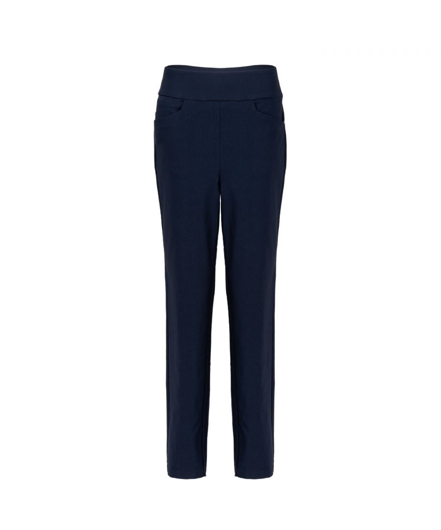 Slazenger Golf Trousers Ladies - These Slazenger Golf Trousers are perfect for the range. Whilst crafted in a straight leg fit from a soft polyester material, these trousers are cut with an elasticated waist, 2 front slip pockets and 2 rear pockets. They are decorated in a solid coloring throughout and finished with the Slazenger branding embroidered to the reverse.