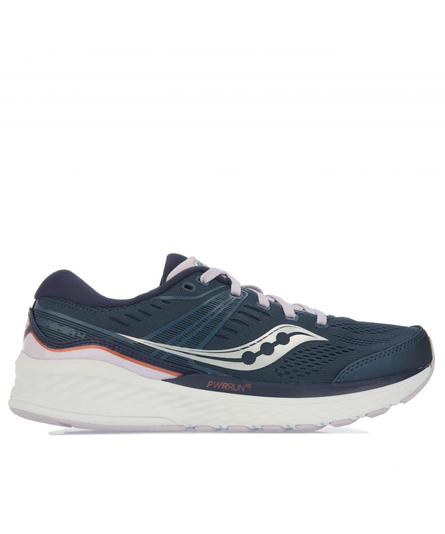 saucony womenss munchen running shoes in lilac - blue textile - size uk 6