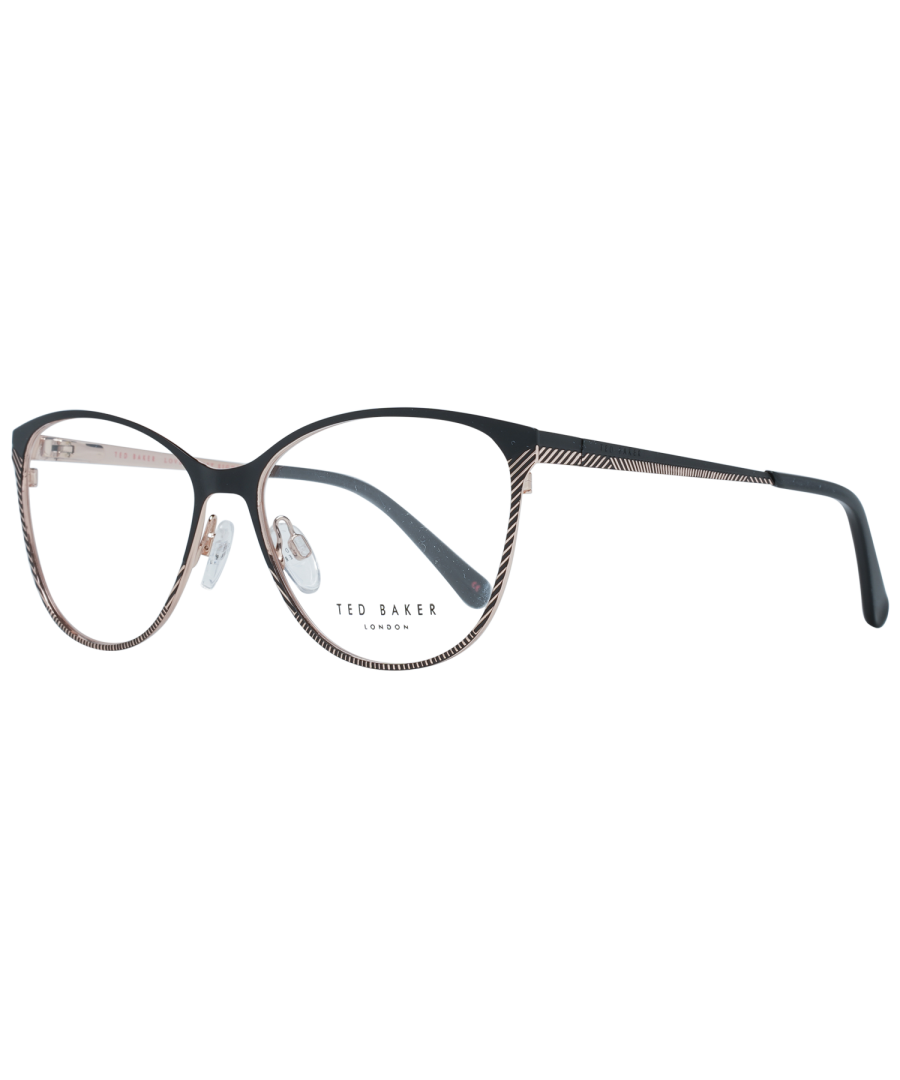 Ted Baker Cat Eye  Womens Black Gunmetal Glasses Frames Hazel TB2239 are a modern and glamorous style with a cat eye shape. Slim temples have the Ted Baker engraving and adjustable nose pads ensure a comfortable fit.