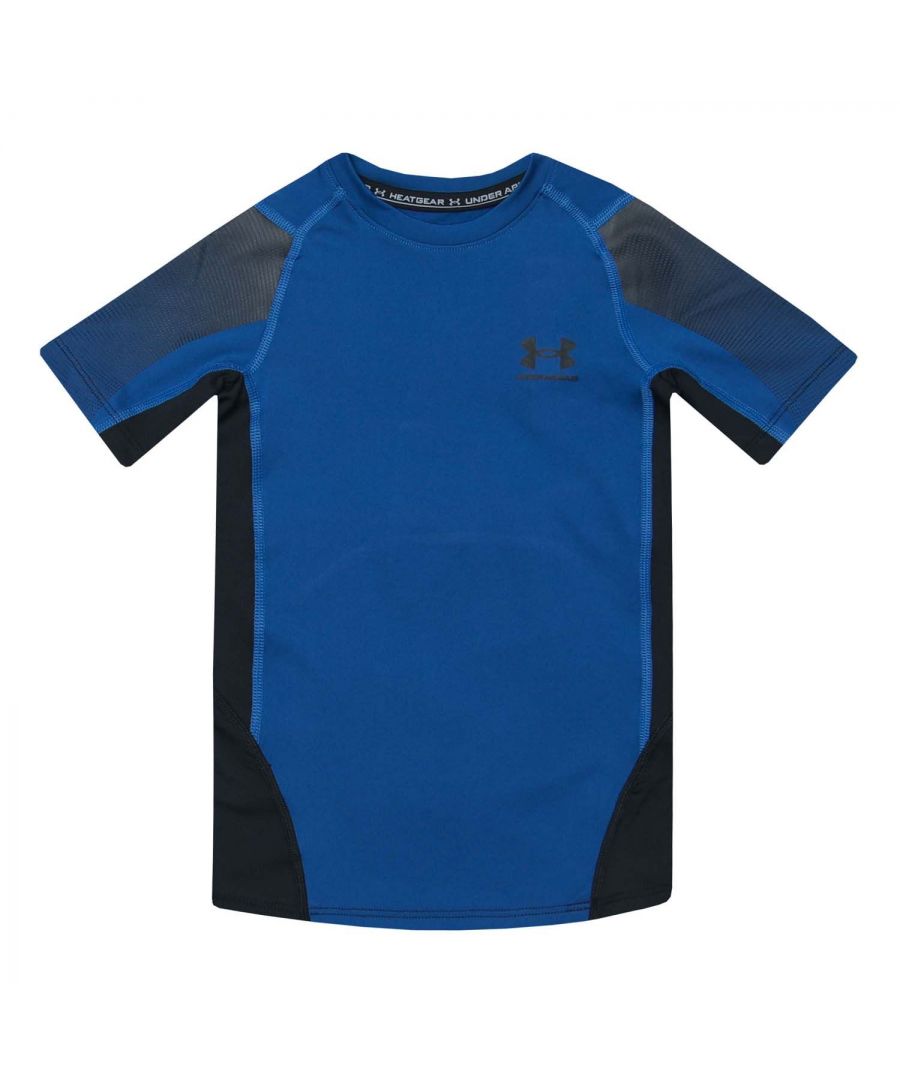 Image for Boy's Under Armour Junior HeatGear Fitted Fade T-Shirt in Blue
