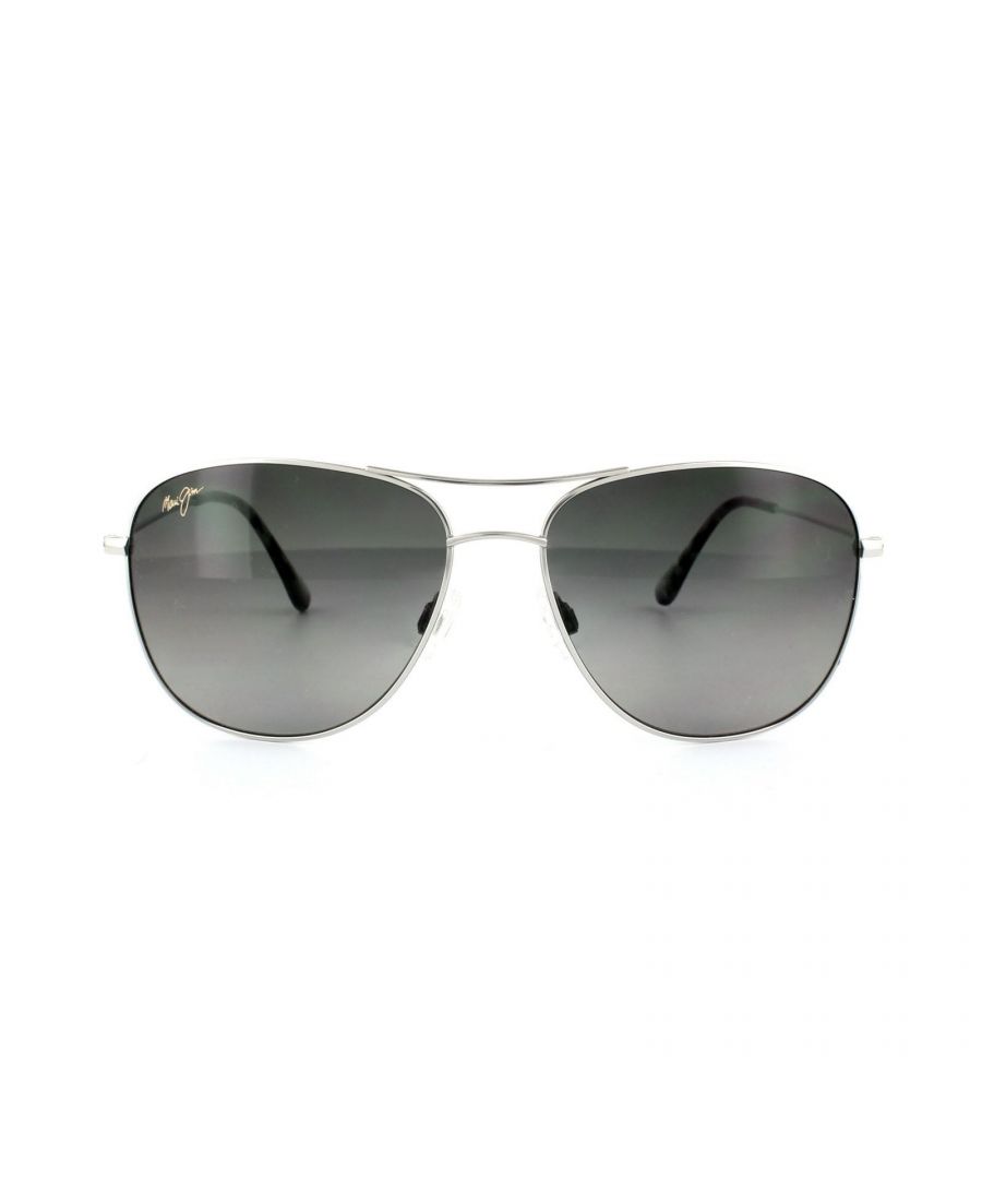 Maui Jim Aviator Unisex Silver Neutral Grey Polarized Sunglasses Metal - One Size
