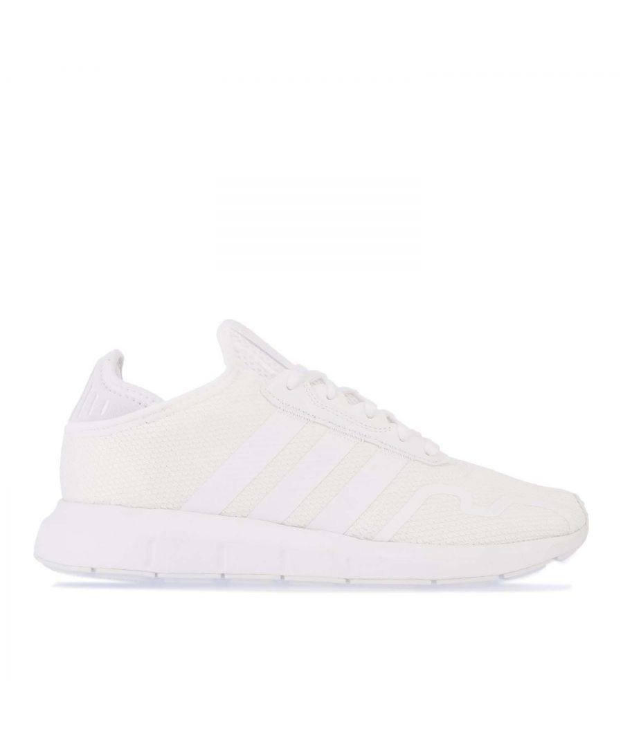 Mens adidas Originals Swift Run X Trainers in white.- Lace closure. - Snug fit. - Textured feel. - EVA midsole. - Lightweight cushioning. - Rubber outsole.- Textile and synthetic upper  Textile lining.- Ref.: FY2117